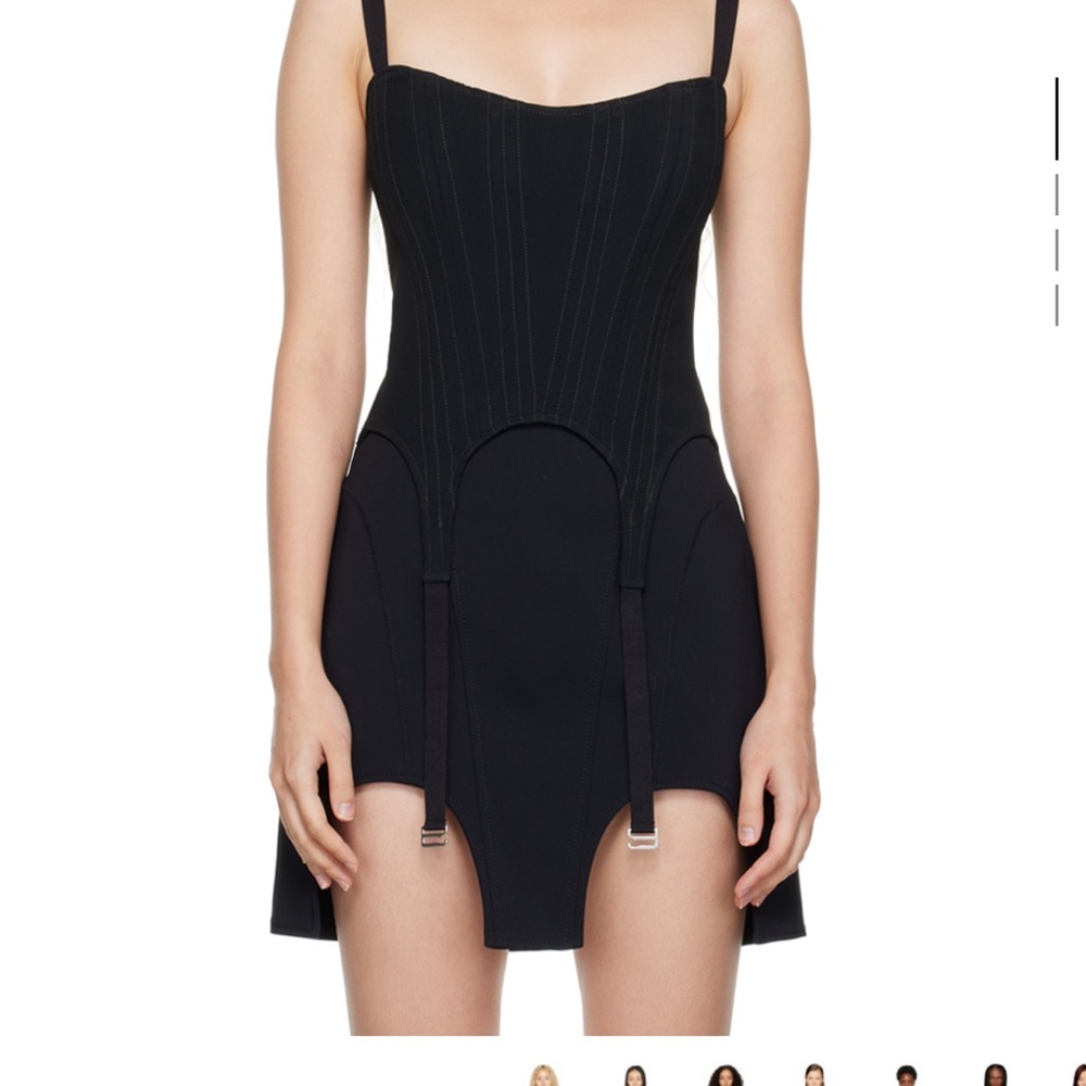 Dion Lee Black Arch Longline Corset Tank Top